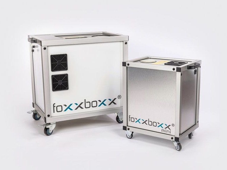 Easymetal foxxboxx és foxxboxx mini gurulós berendezés egymás mellett